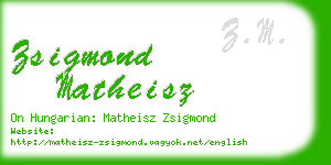 zsigmond matheisz business card